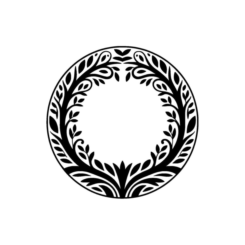 Intricate Botanical Circle, Elegant Ornamentation vector