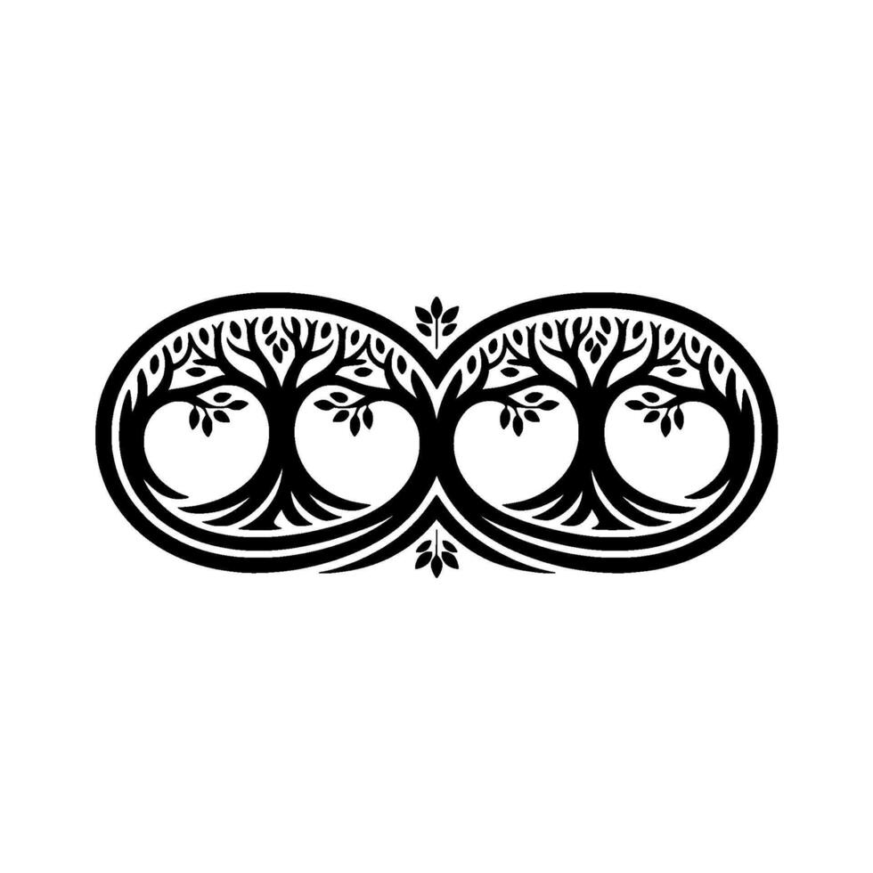 Eternal Connection Intertwined Tree Symbol, Circular vector