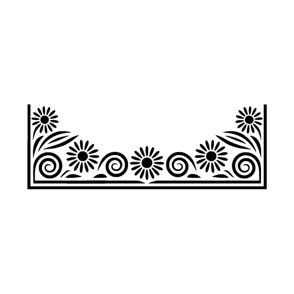 Stylized Floral Border, Vintage Element, Decorative - Swirls vector