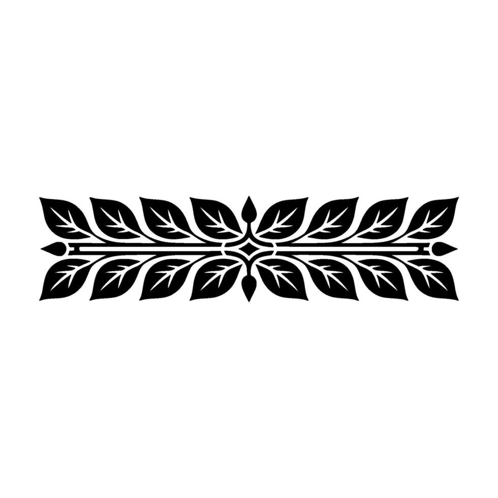 Stylized Leaf Border, Elegant Scandinavian vector