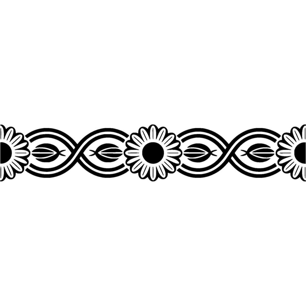 Elegant Art Deco Border Stylized Floral Swirl vector