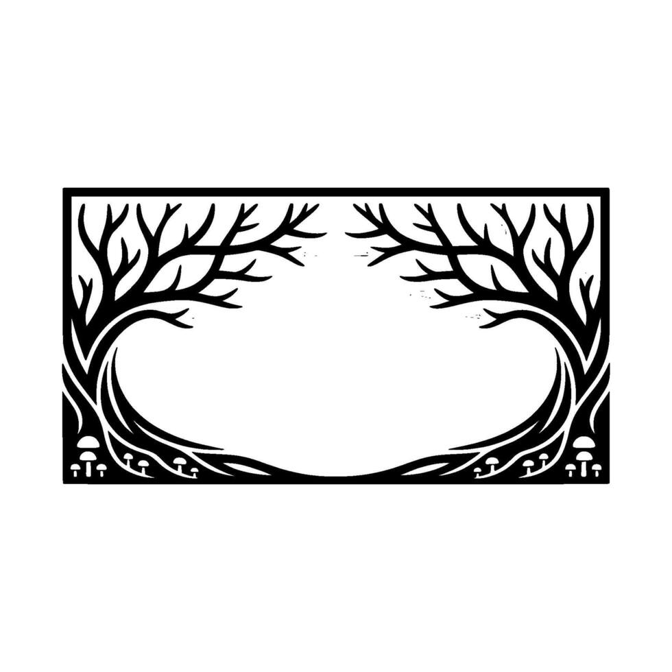 Ethereal Forest Frame, Minimalist Woodland vector