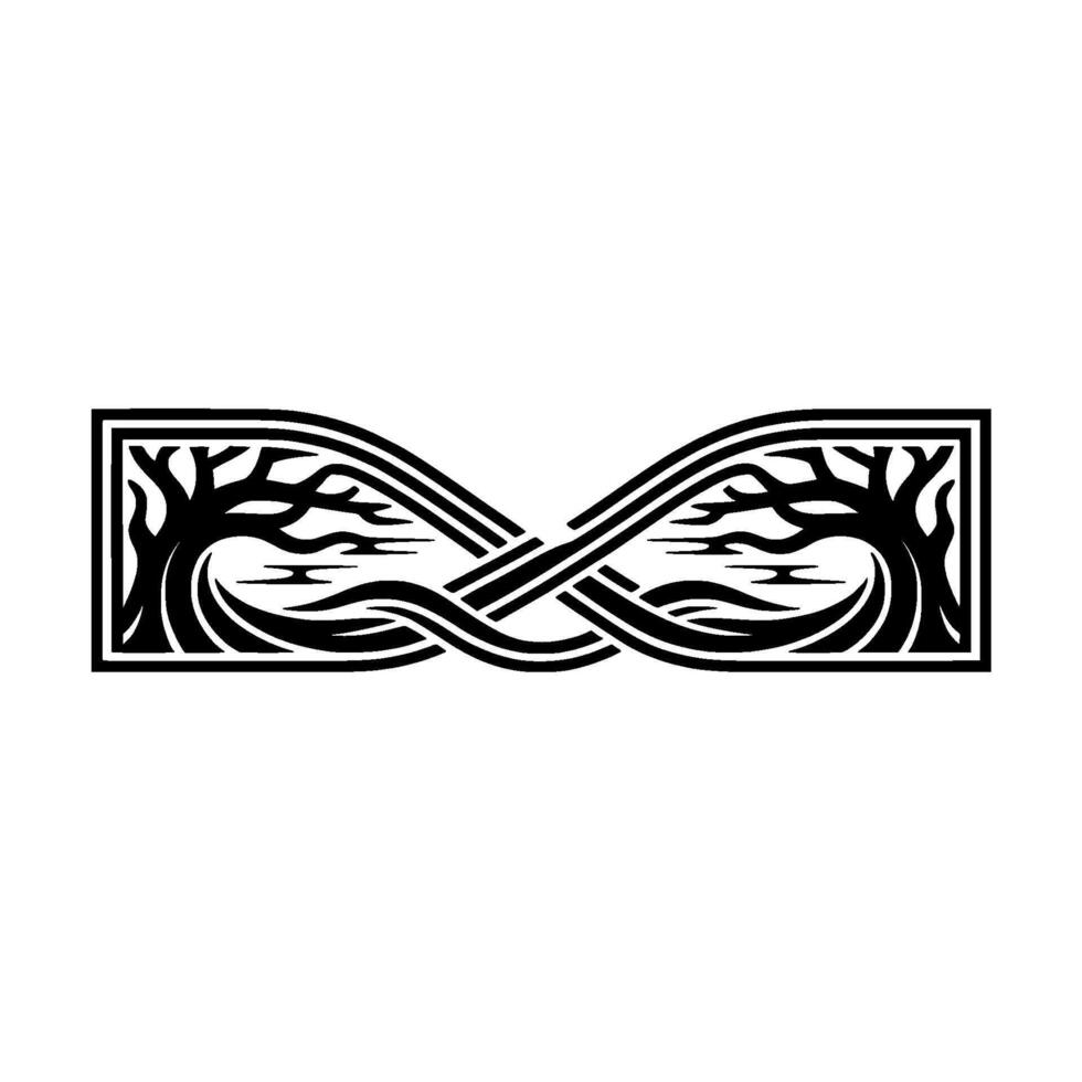 Eternal Embrace Intertwined Trees Forming Infinity vector
