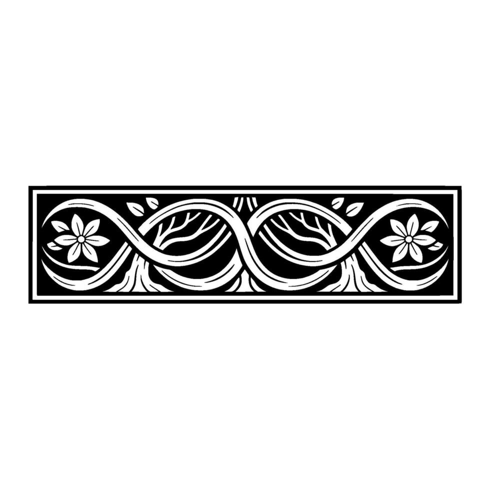Elegant Botanical Border, Vintage Style, Frame - Floral vector