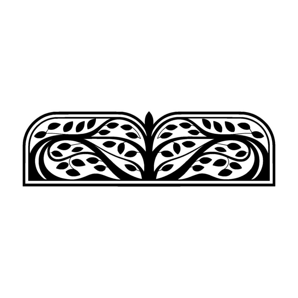 Art Deco Branch Ornament, Elegant Botanical vector