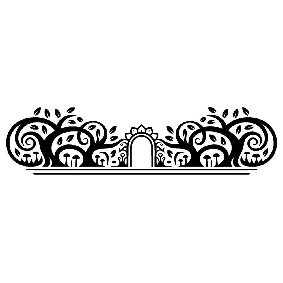 Intricate Floral Archway, Elegant Decorative Border vector