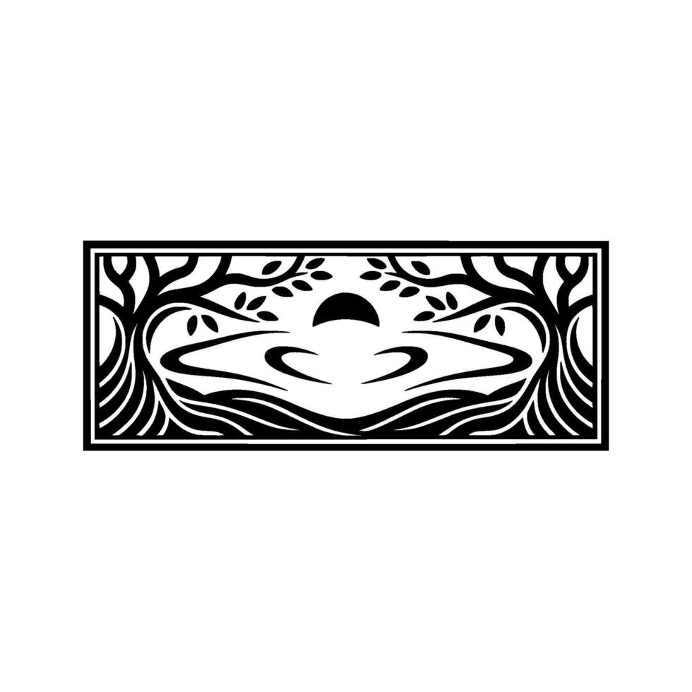 Abstract Tree of Life Emblem, Minimalist vector