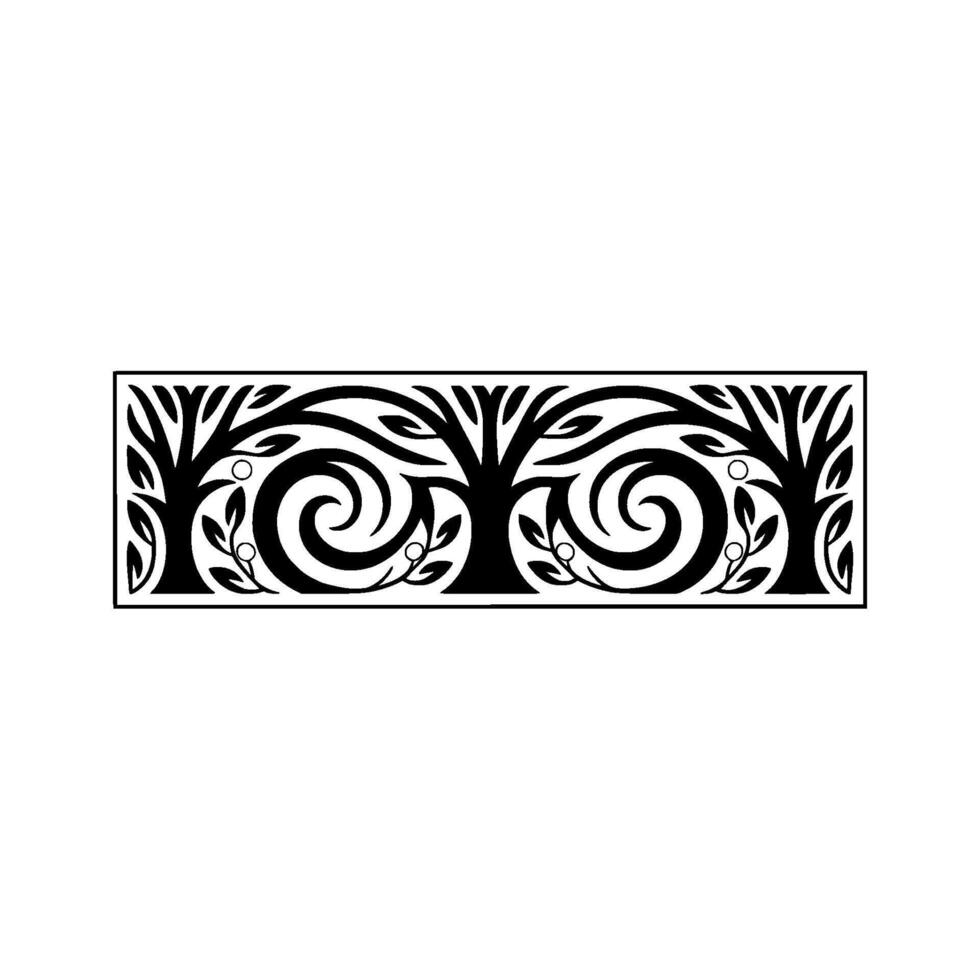 Elegant Botanical Border, Vintage Style - Tree vector