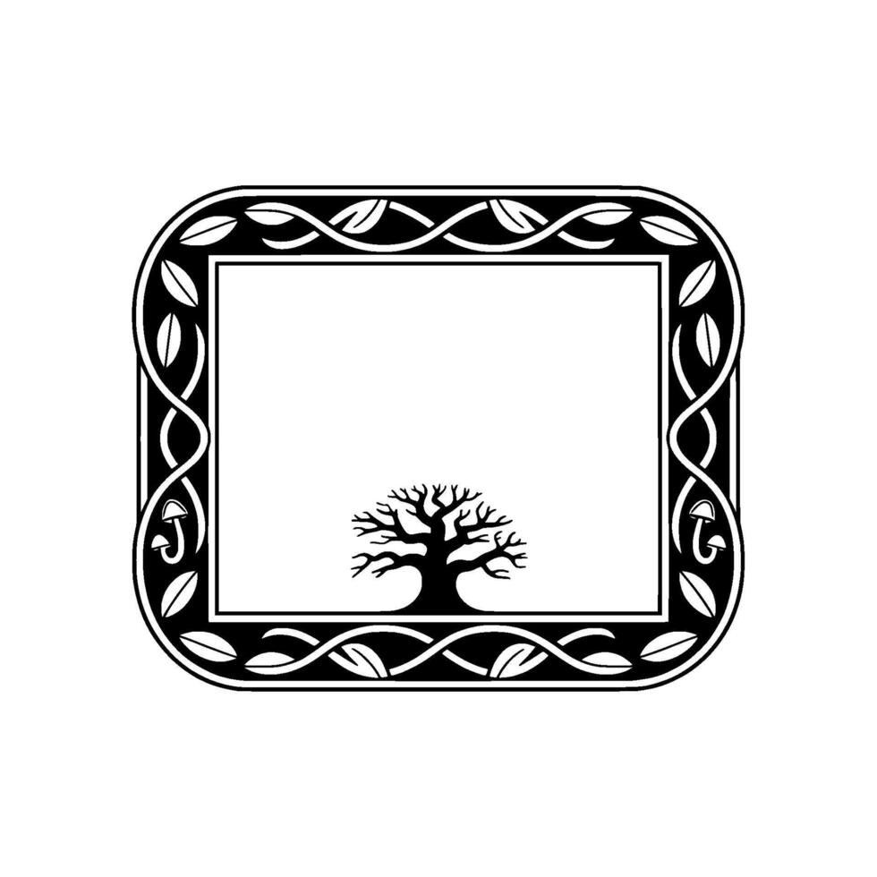 Ancient Tree Frame, Celtic Motif, Symbolic vector