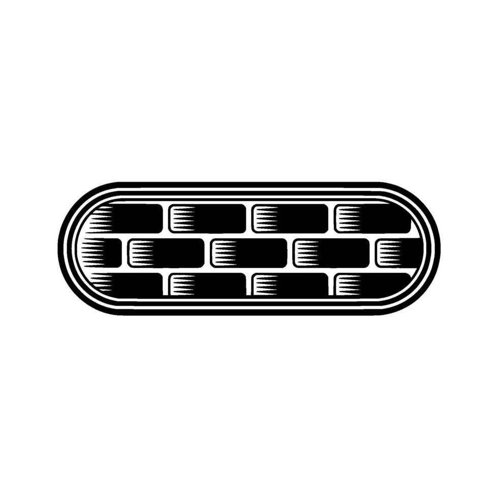 Geometric Brick Outline, Minimalist, Oval vector