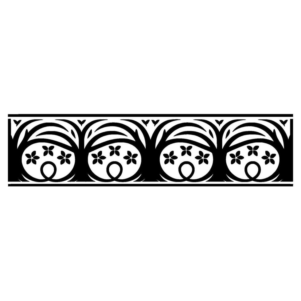 Stylized Tree Border, Vintage Ornamentation, Decorative Element vector