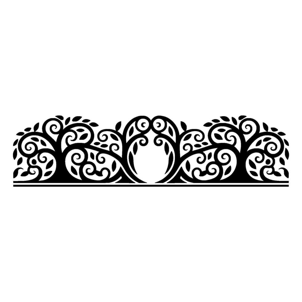 Elegant Black Ornamental Border, Vintage, Header vector