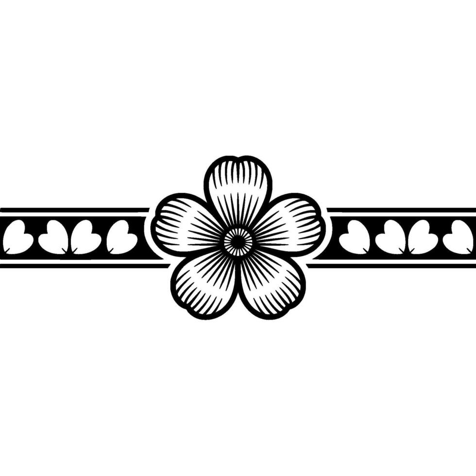 Elegant Floral Border, Vintage, Decorative Element - Retro - Emblem vector