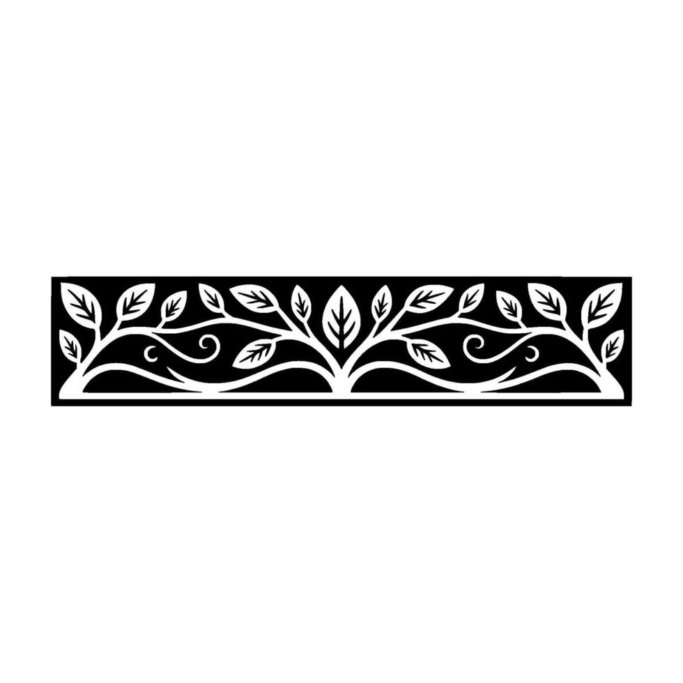 Elegant Botanical Border, Vintage Style - Symmetrical vector
