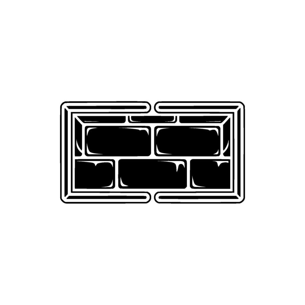 Geometric Brick Outline, Minimalist, Monochrome vector