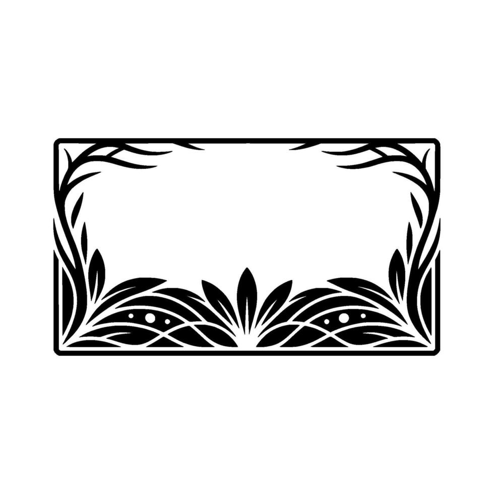 Art Deco Botanical Frame, Elegant Border - Art deco vector