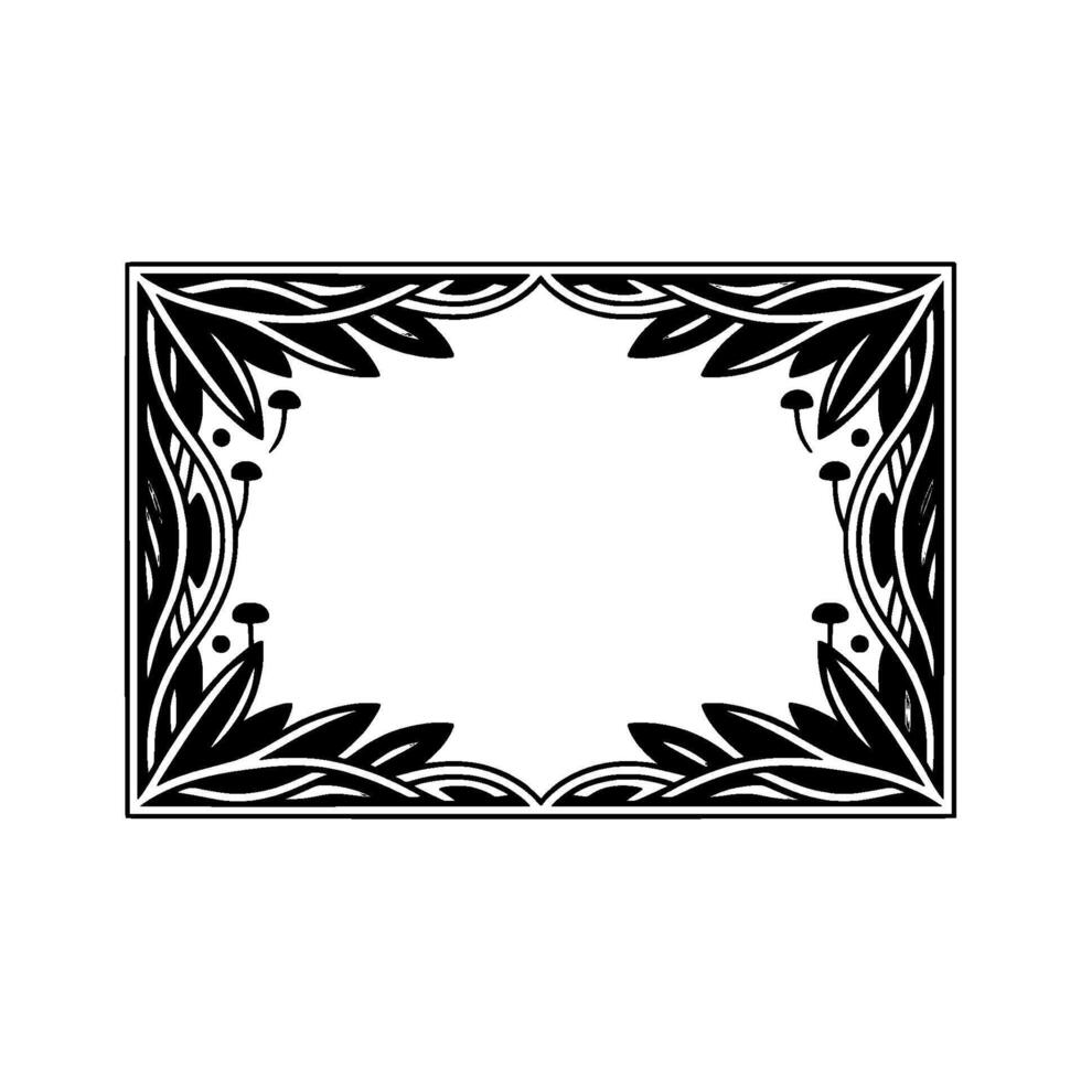 Elegant Botanical Frame, Vintage Style, Art nouveau vector