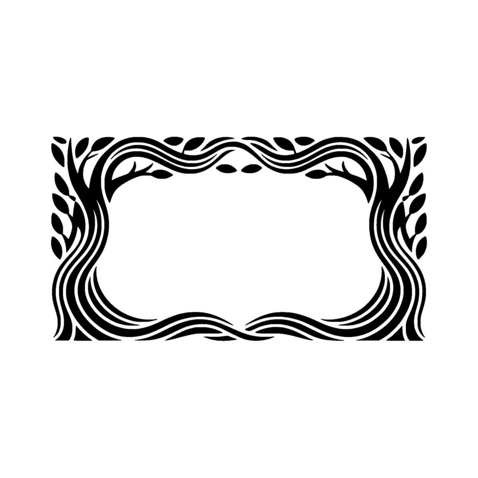 Elegant Botanical Frame, Art Deco Inspired Border vector