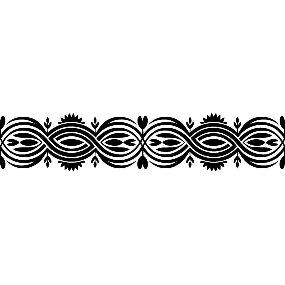 Elegant Swirl Border, Vintage Decorative Element - Ornamental - Grey vector