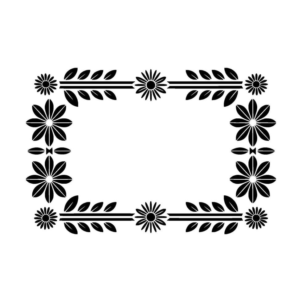 Geometric Floral Border, Vintage, Minimalist Frame vector