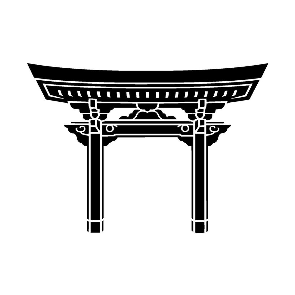 Minimalist Torii Gate, Japanese Heritage Illustration vector