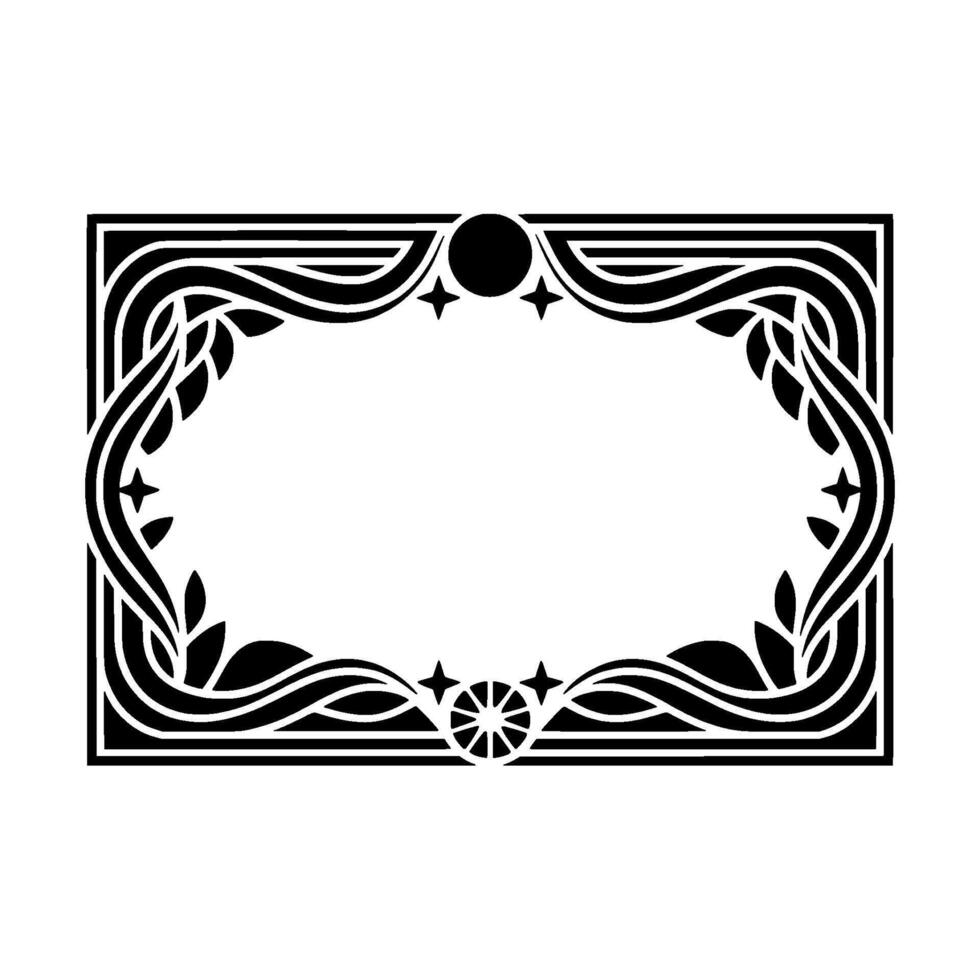 Art Nouveau Frame, Stylized Floral Ornament, Vintage vector