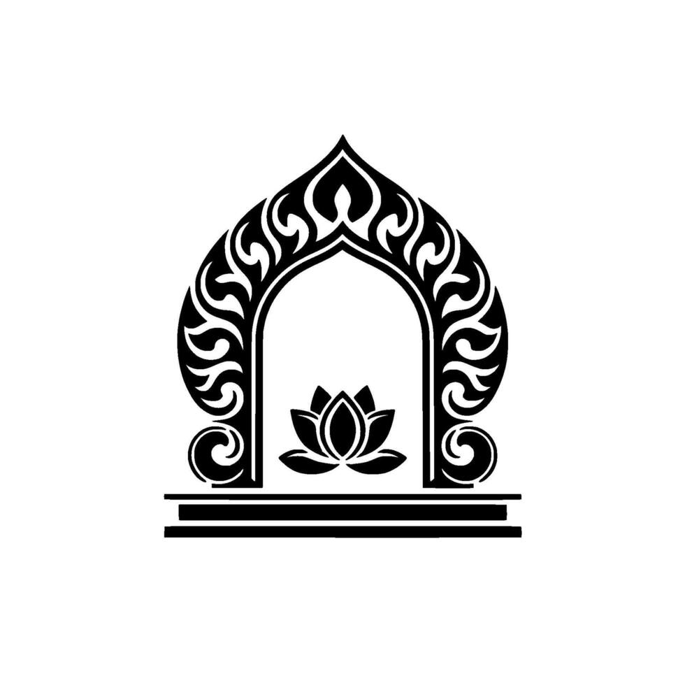 Intricate Archway, Lotus Bloom - Symbolic Gateway vector