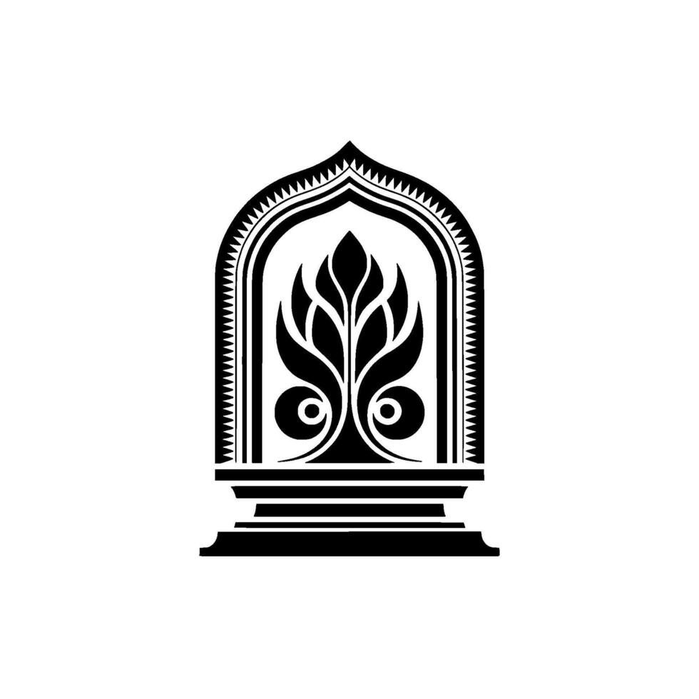 Intricate Islamic Window Emblem, Elegant vector