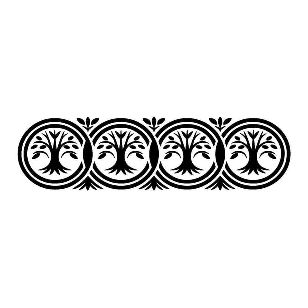 Elegant Botanical Border, Vintage Element, Tree vector
