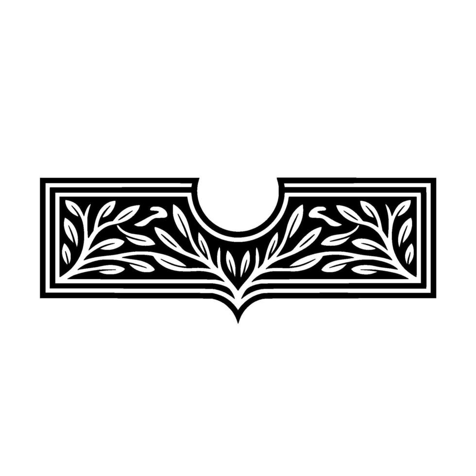 Elegant Lunar Branch Ornament, Vintage vector