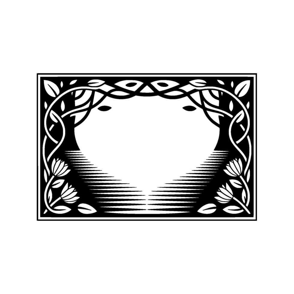 Celtic Watermark, Elegant Border, Vintage, Tranquil Reflection vector