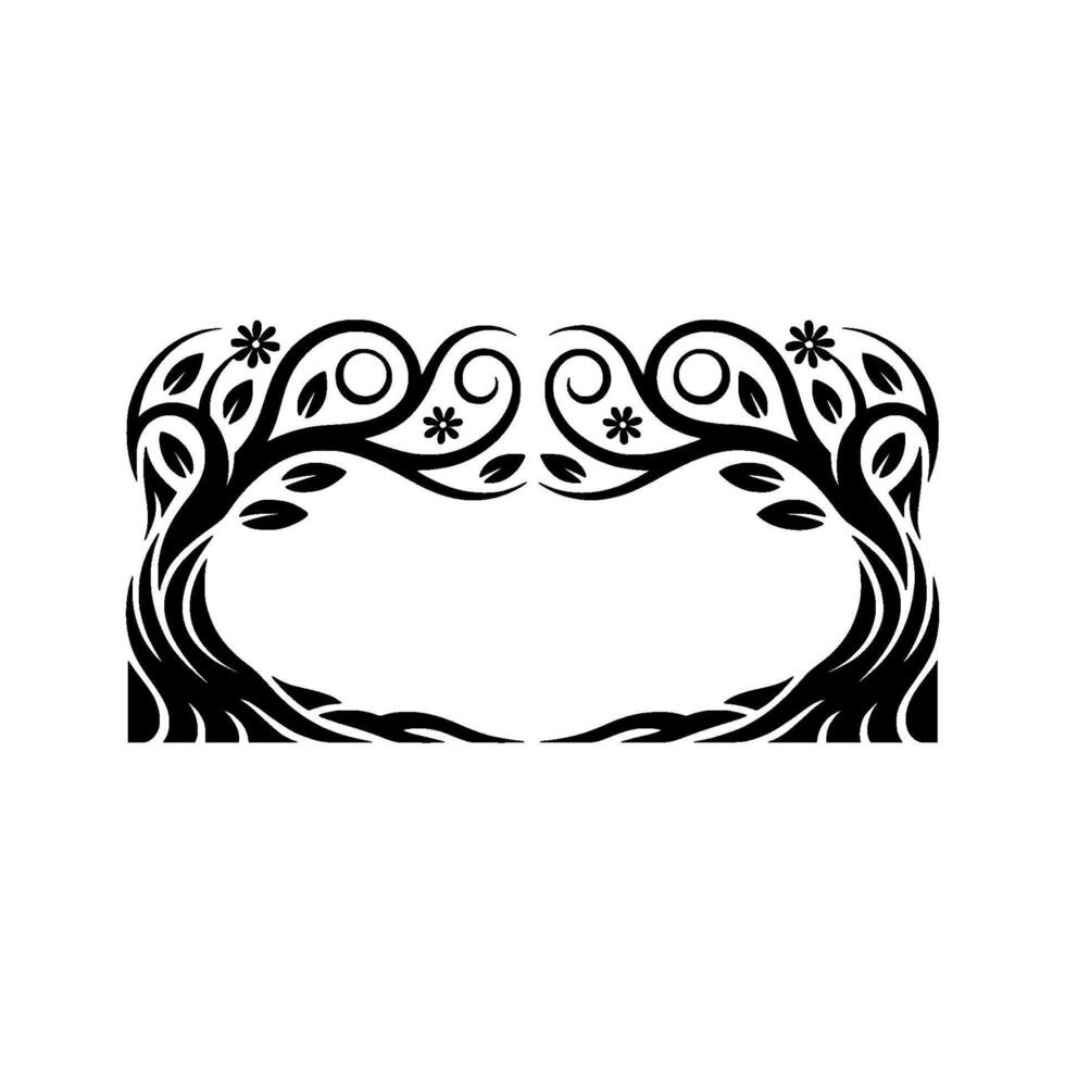 Intricate Branch Frame, Tribal, Elegant Border vector