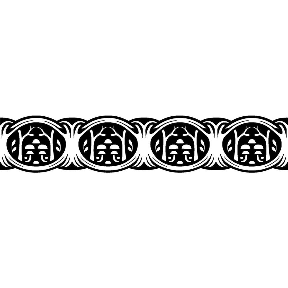 Intricate Black Ornamental Border, Vintage Style, Pattern - Ornament vector