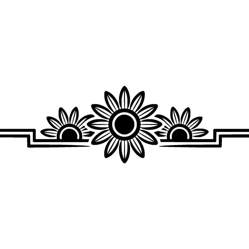 Stylized Sunflower Trio, Geometric, Minimalist Emblem vector