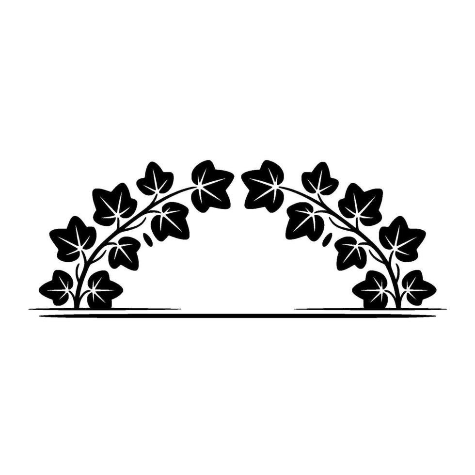 Elegant Ivy Arch Minimalist Botanical vector