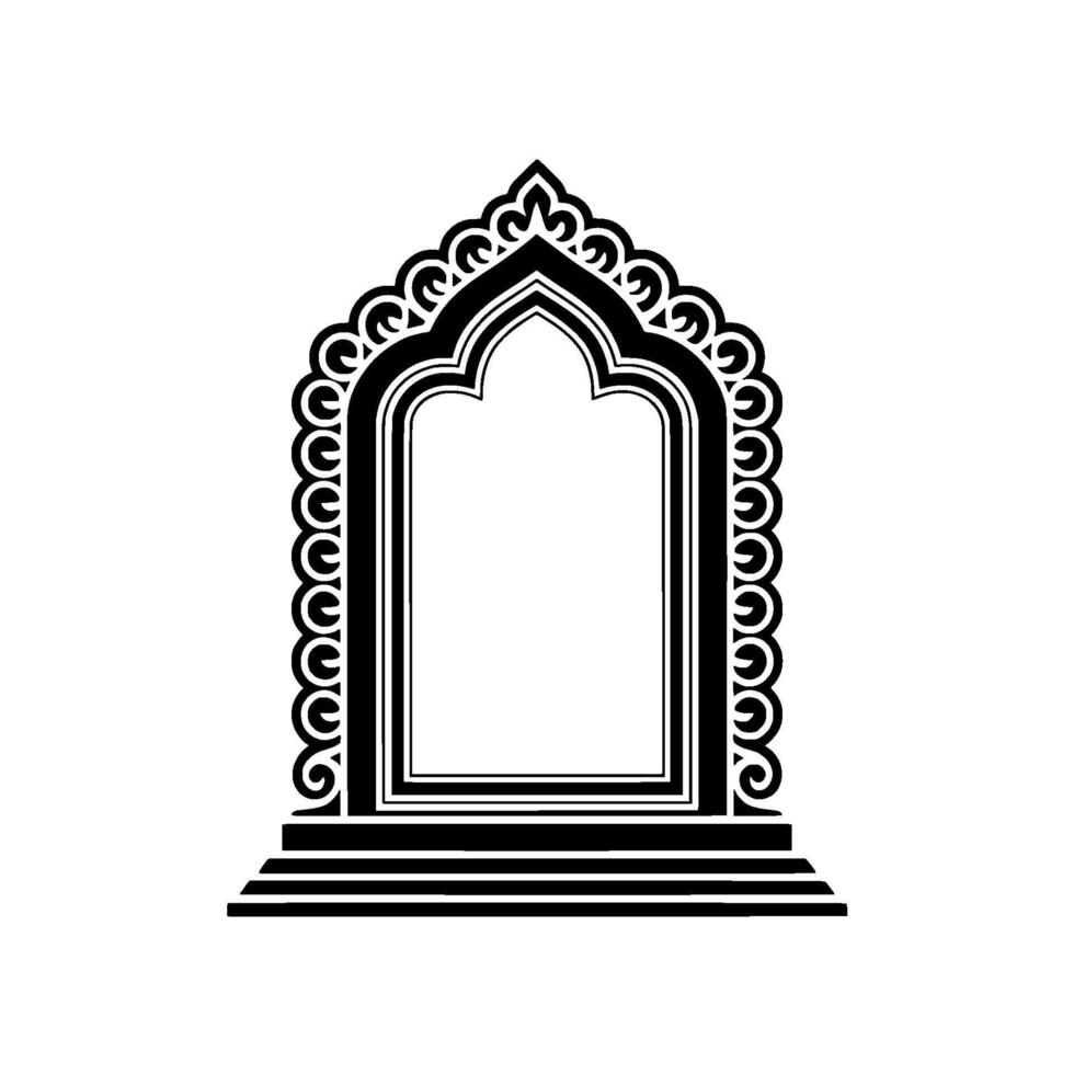 Intricate Archway, Geometric Ornamentation, Minimalist vector