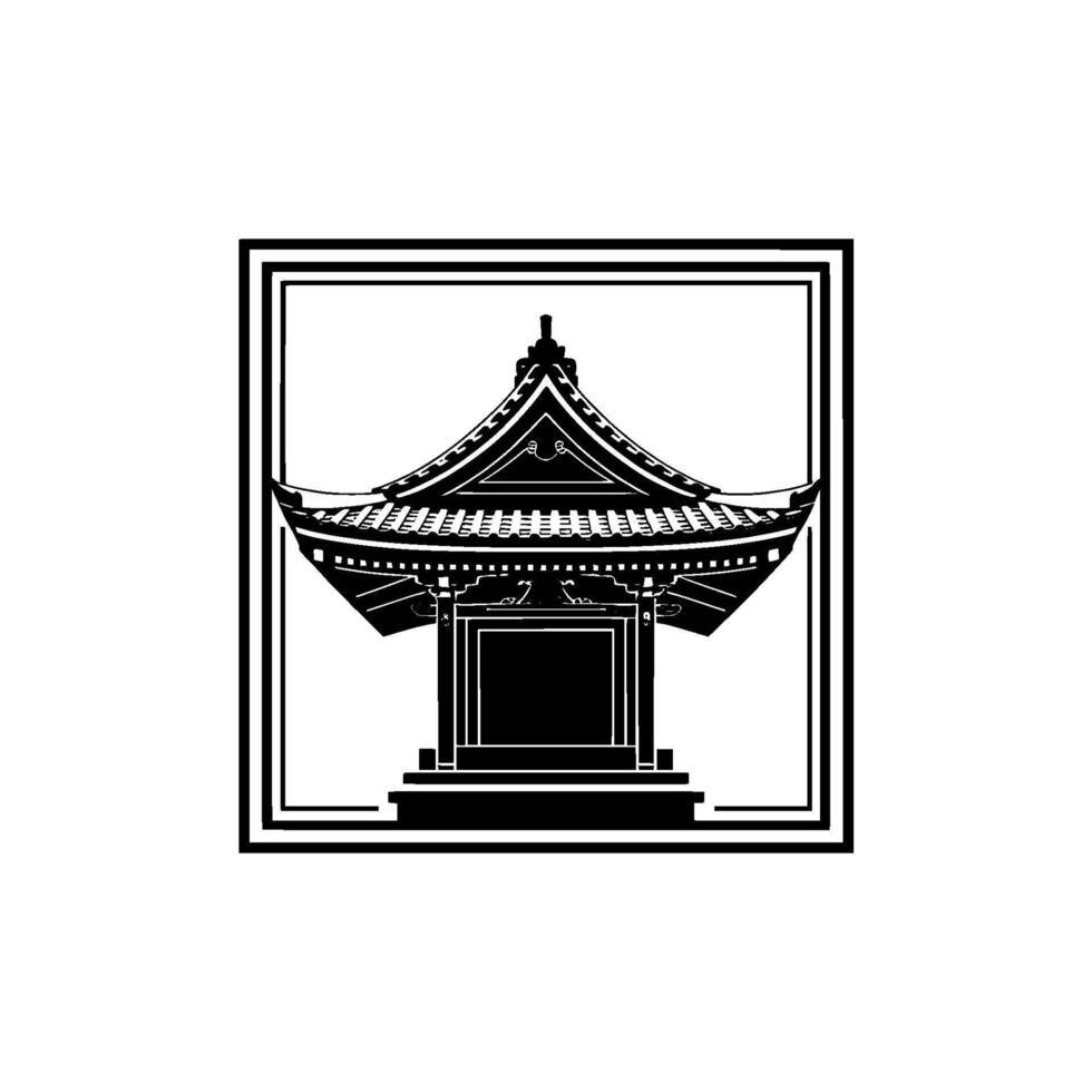 Minimalist Korean Pavilion Emblem, Geometric vector