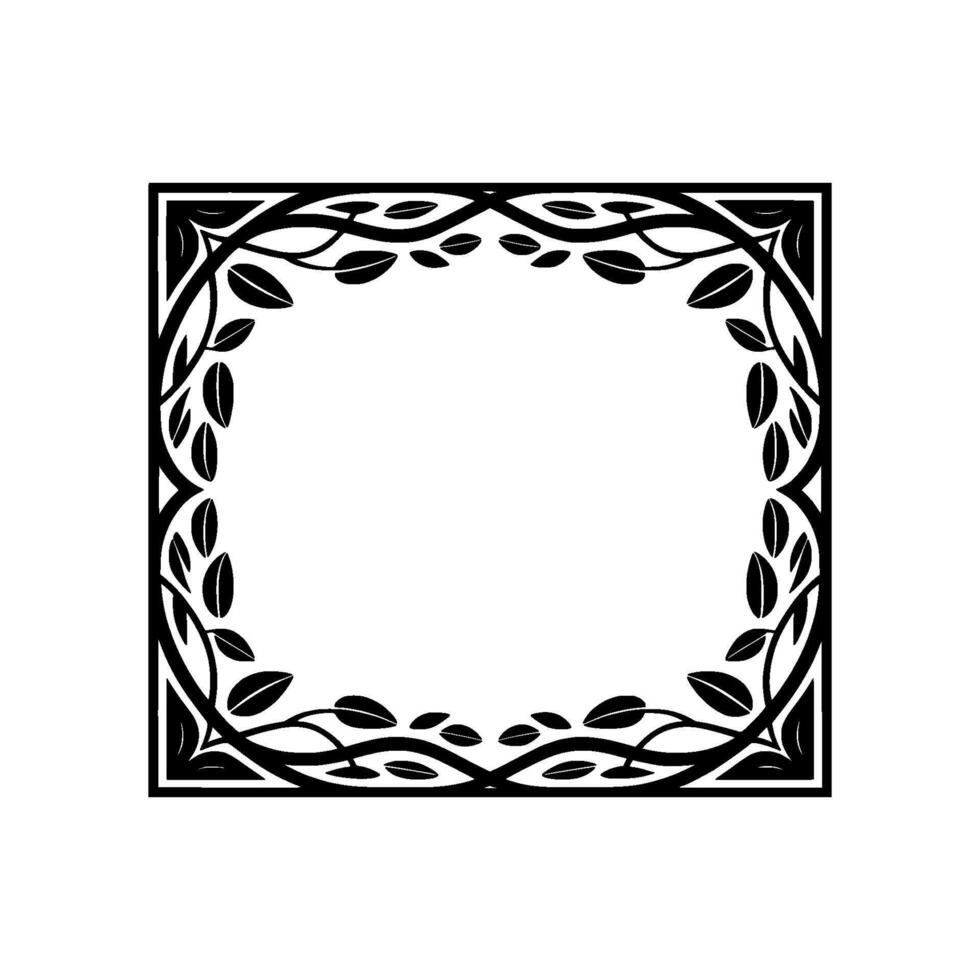 Stylized Black Branch Frame, Elegant Botanical vector