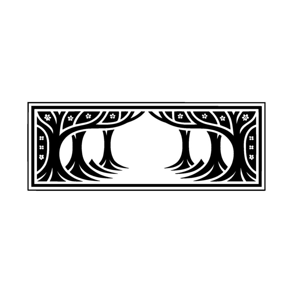 Stylized Sakura Trees - Geometric Japanese vector