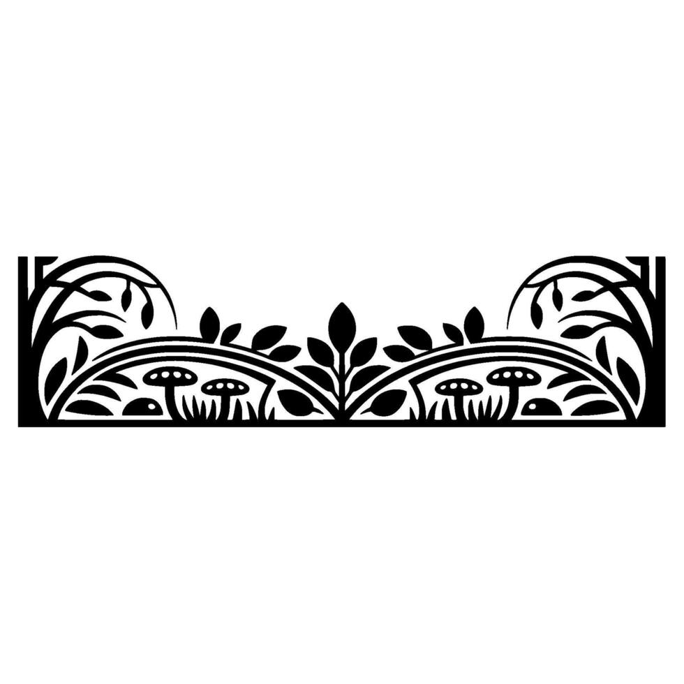 Stylized Botanical Border, Vintage Illustration, Floral vector