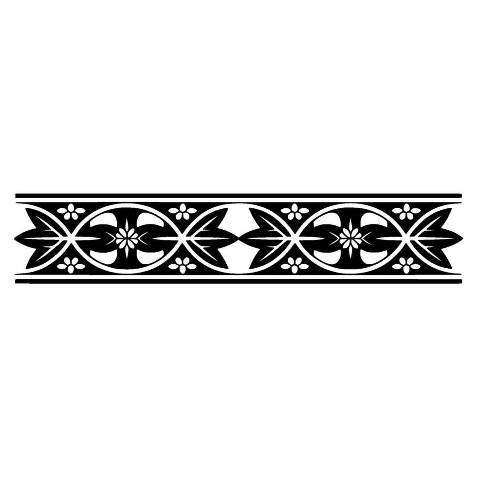 Intricate Medieval Border, Stylized Floral Ornamentation - Ornament vector