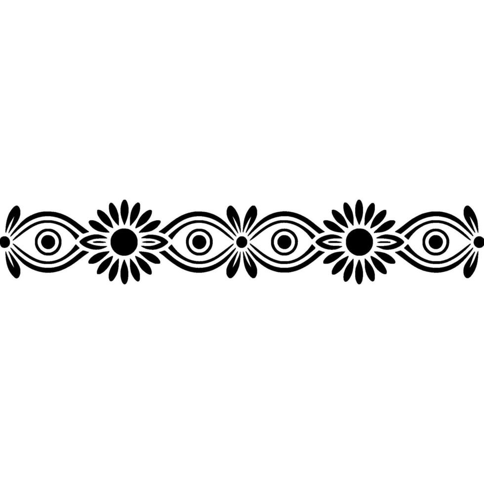 Stylized Eye Border, Geometric Ornamentation, Vintage vector