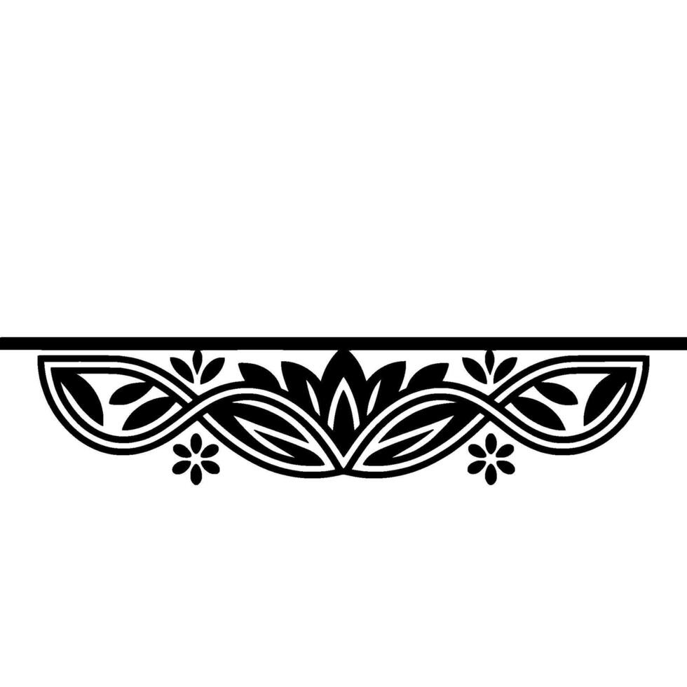 Elegant Floral Border, Vintage Element, - Line vector