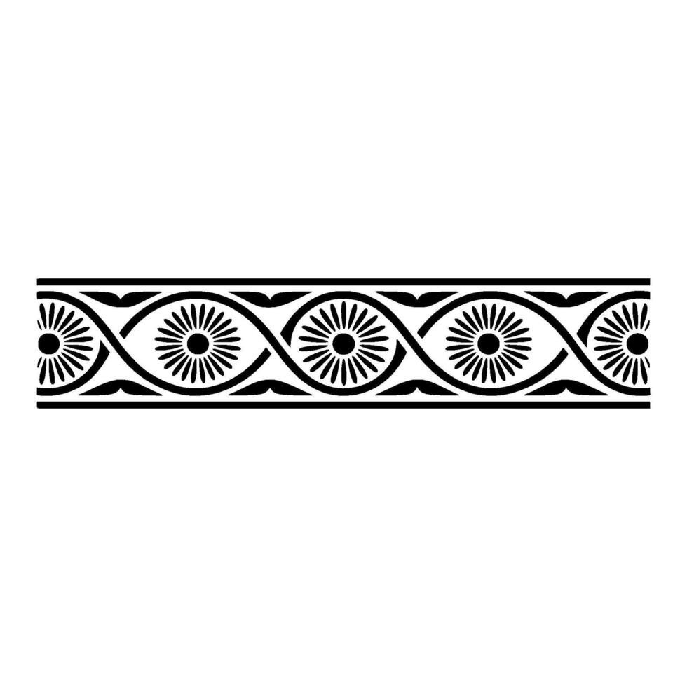 Geometric Border, Stylized Sun Rays, Classical vector