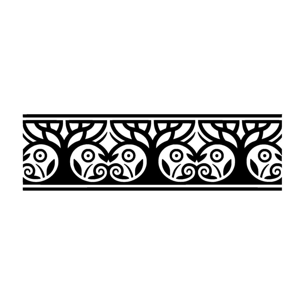 Stylized Celtic Border, Intricate Black Pattern vector