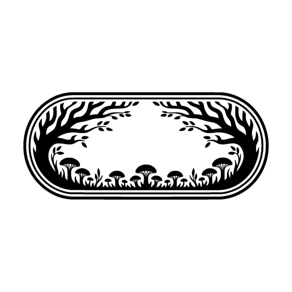 Stylized Forest Emblem, Organic Ornamentation vector