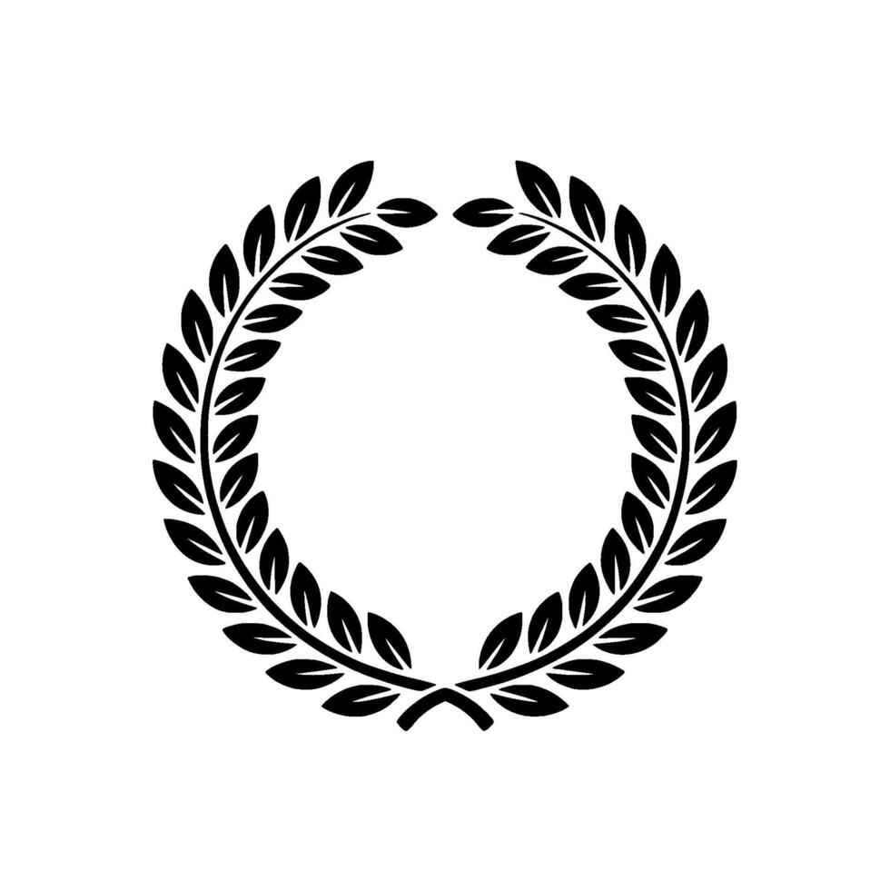 Elegant Laurel Wreath, Minimalist, Symbolic Circle vector