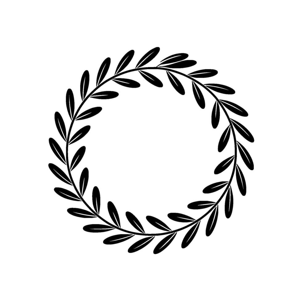 Elegant Olive Branch Wreath, Minimalist, Foliage vector
