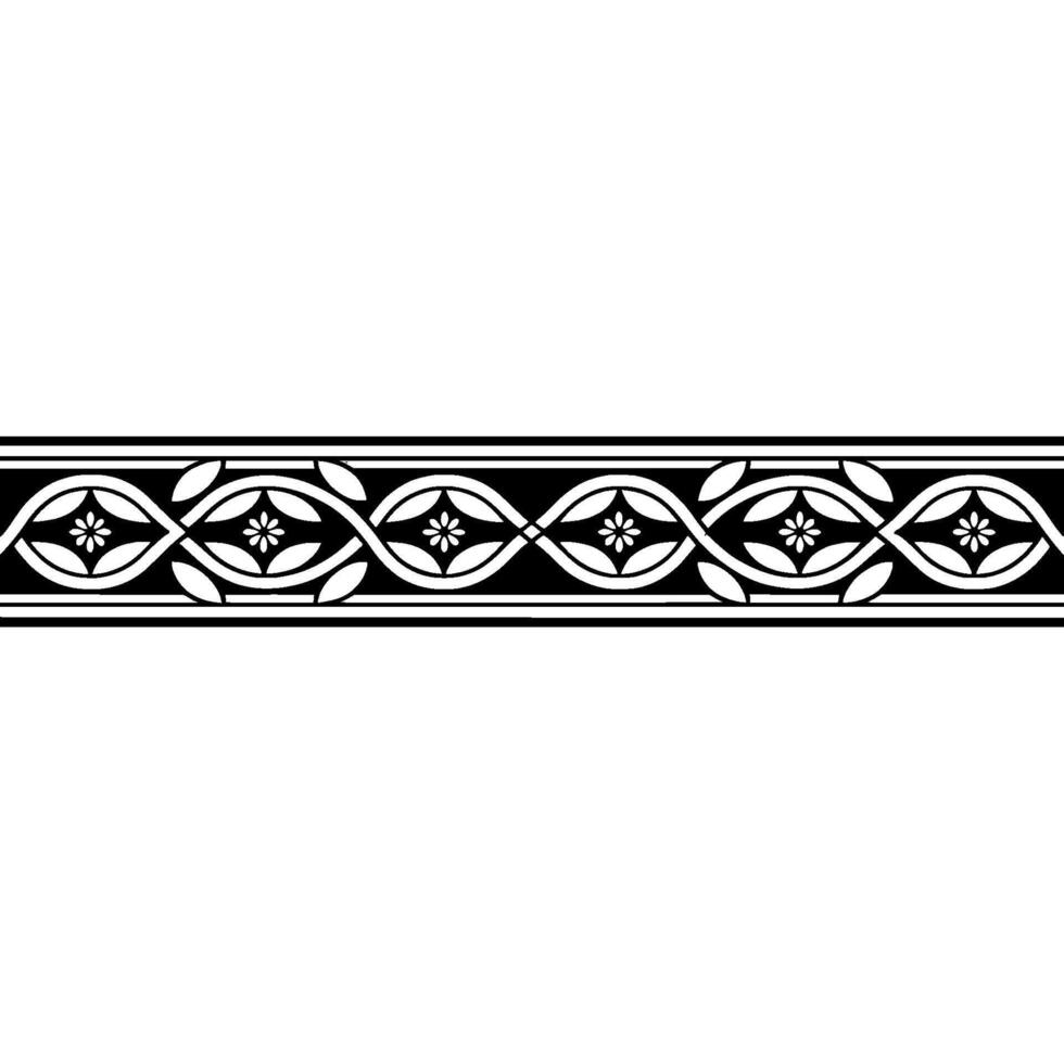 Elegant Black and Grey Wreath Border, Vintage vector