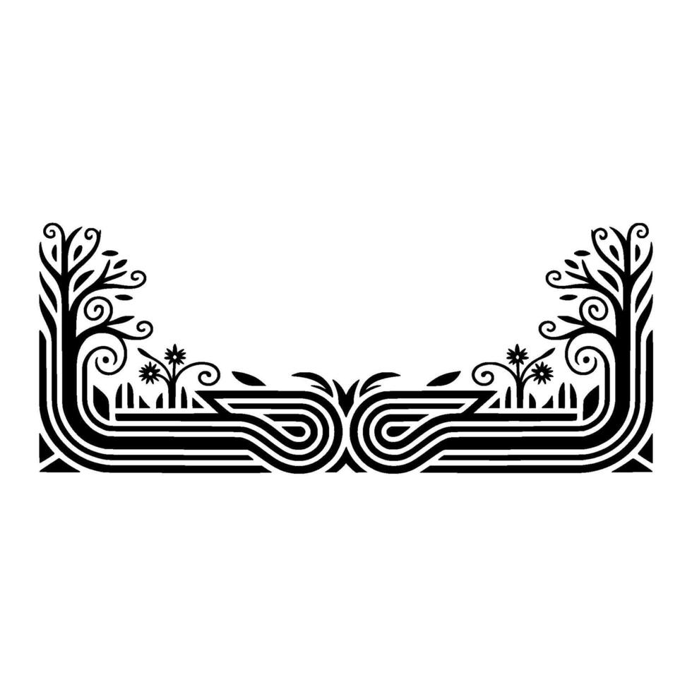 Elegant Botanical Frame, Vintage Deco vector